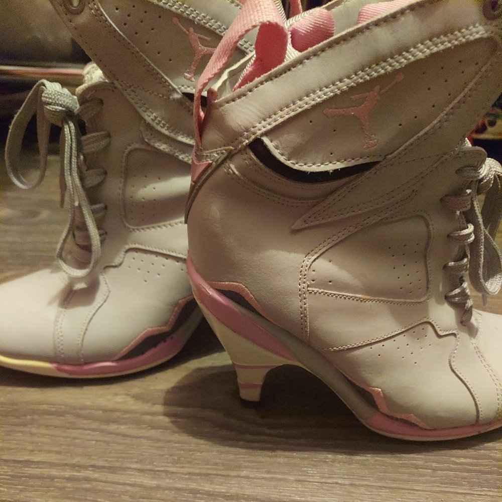 Size 9.5 Pink and Gray Air Jordan Heels